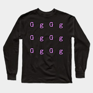 Pink Typewriter Letter G Long Sleeve T-Shirt